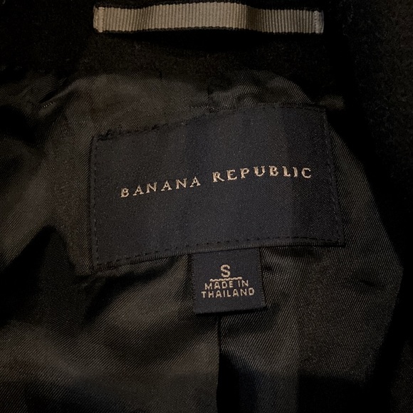 Banana Republic Wool Topcoat Black Mens Small - Picture 3 of 3